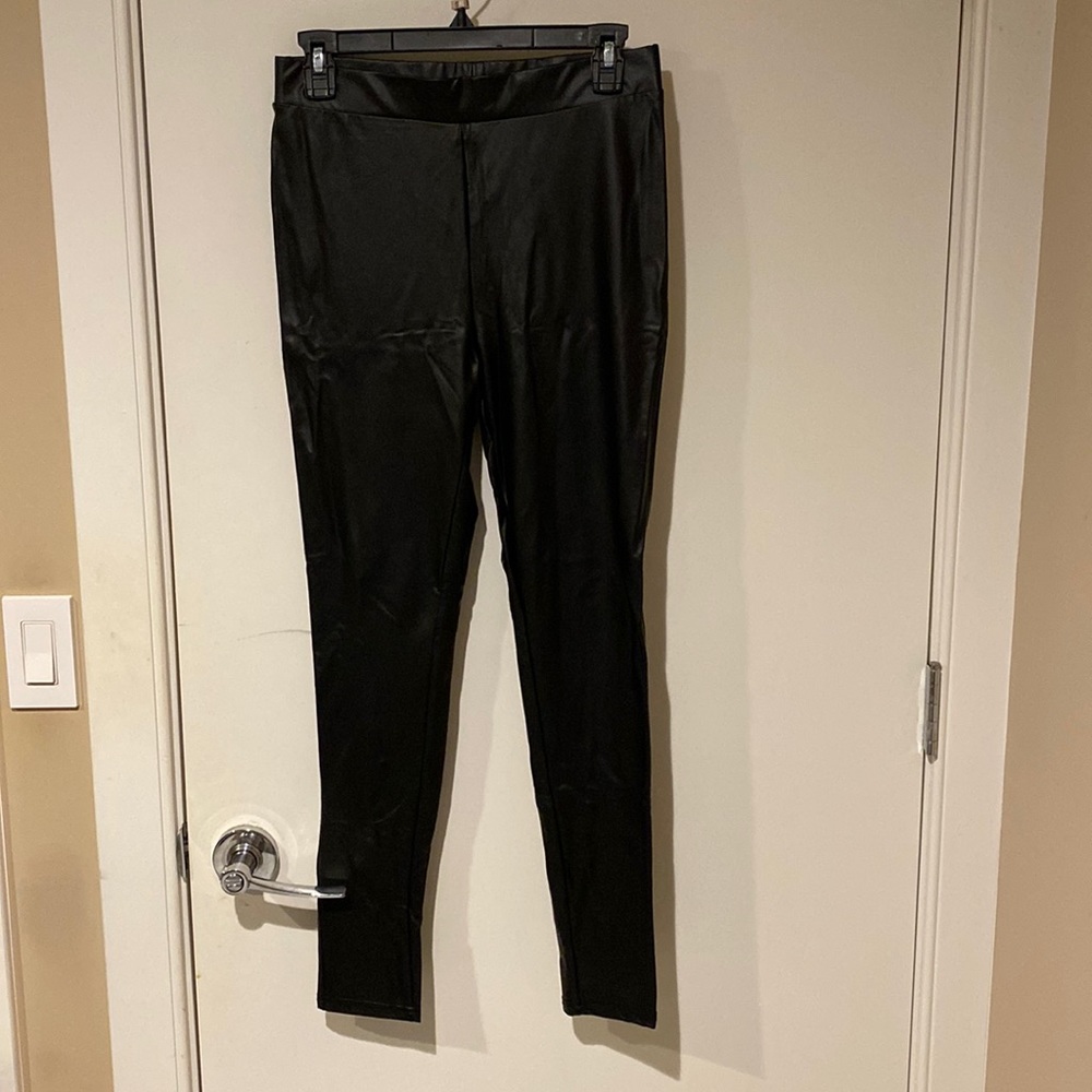 Black leather leggings